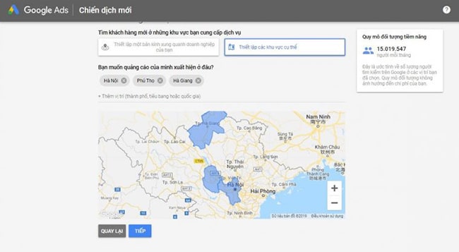 Thiết lập vị trí quảng cáo tùy chỉnh 